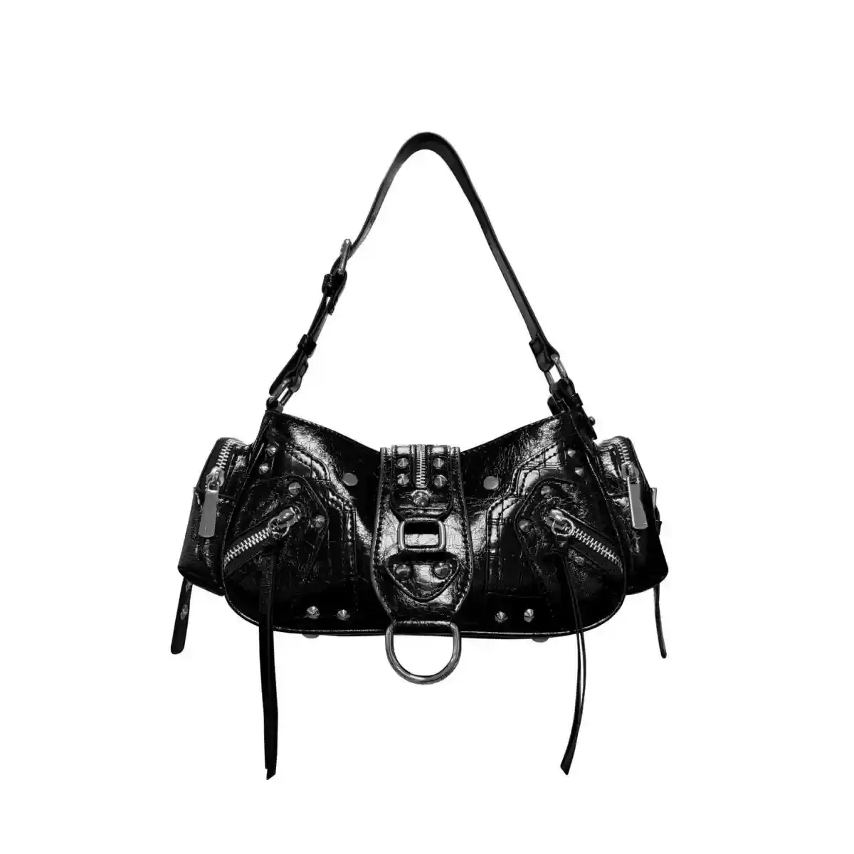 NEW Underarm Bags For Women Luxury Designer Handbag Purses New In Vintage PU Leather Rivet Decoration Shoulder Crossbody