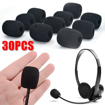 블랙 마이크 보호대 교체 헤드셋 폼 커버, 앞 유리 스폰지 커버, 회의 마이크용 마이크 커버, 10-30 개