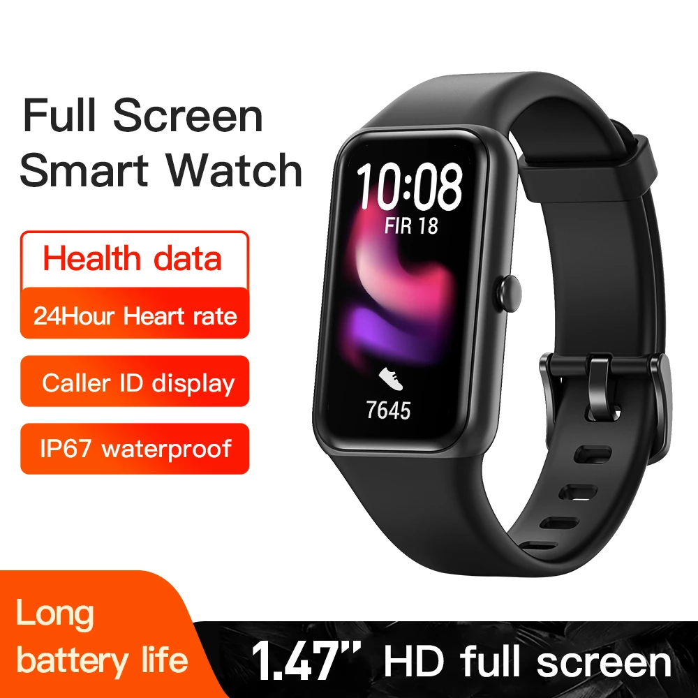 Wearable Devices Smartband C11 1.47 Inch Vfit Heart Rate Blood Pressure Oxygen Waterproof Smart Watch for Women Men Wristband
