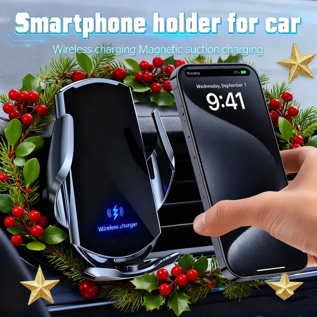 Wireless Car Charger Magnetic Car Phone Holder For iPhone 11 12 13 14 15 16 17 Pro Samsung Fast Charging Wireless Chargers