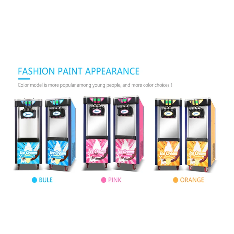 

Commercial Automatic Ice Cream Machine 2100W Three-Color Vertical IceCream MachineIntelligent Sweetener IceCreamMachine