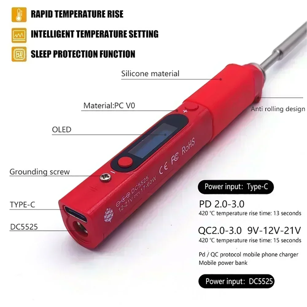 Pine64 BB2 Pinecil V1 Soldering Iron TS B2 Portable TYPE-C Jack For Welding Tools Constant Temperature Intelligent Maintenance 3