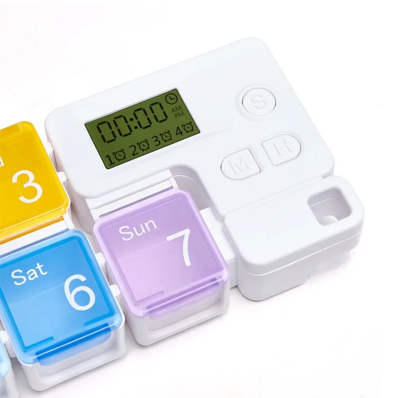 Portable Weekly Pill Organizer with Alarm Reminder – Ideal for Travel, Vitamins, and Supplements