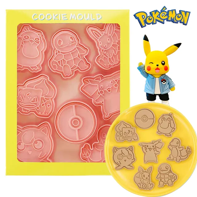 Pokemon Cookie Mold Pikachu Up To Duck Baking Cookie Mold Boxed Home DIY Cookie 3D Three-dimensional Push Fondant Baking Tool 1