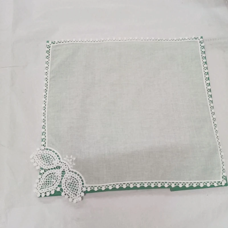 Set of 12 Fashion Ladies Handkerchiefs White Cotton Lace Weddding Bridal Handkerchief For Mother of Bride weddings Gifts 12 x