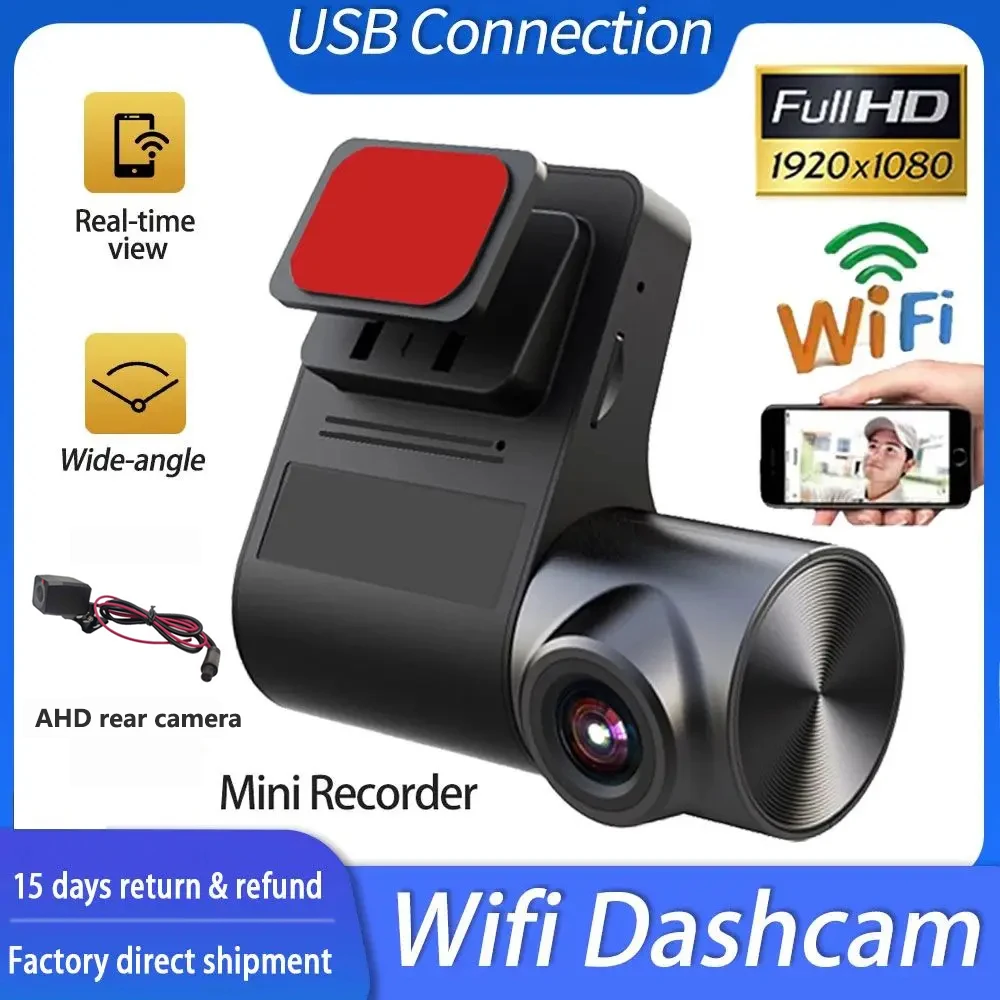 

HD 1080P Mini Dash Cam USB Hidden Car DVR Video Recorder Mobile Phone WIFI Connect 170° Vide Angle Night Vision Auto Registrator