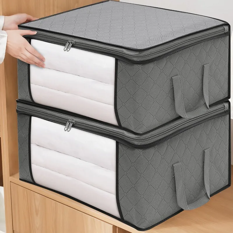 Description Picture 6 of itemNon-Woven Clothes Quilt Storage Bag Dust-Proof Sweater Blanket Organizer Box Foldable Sorting Pouche Home Storage Large Capacity