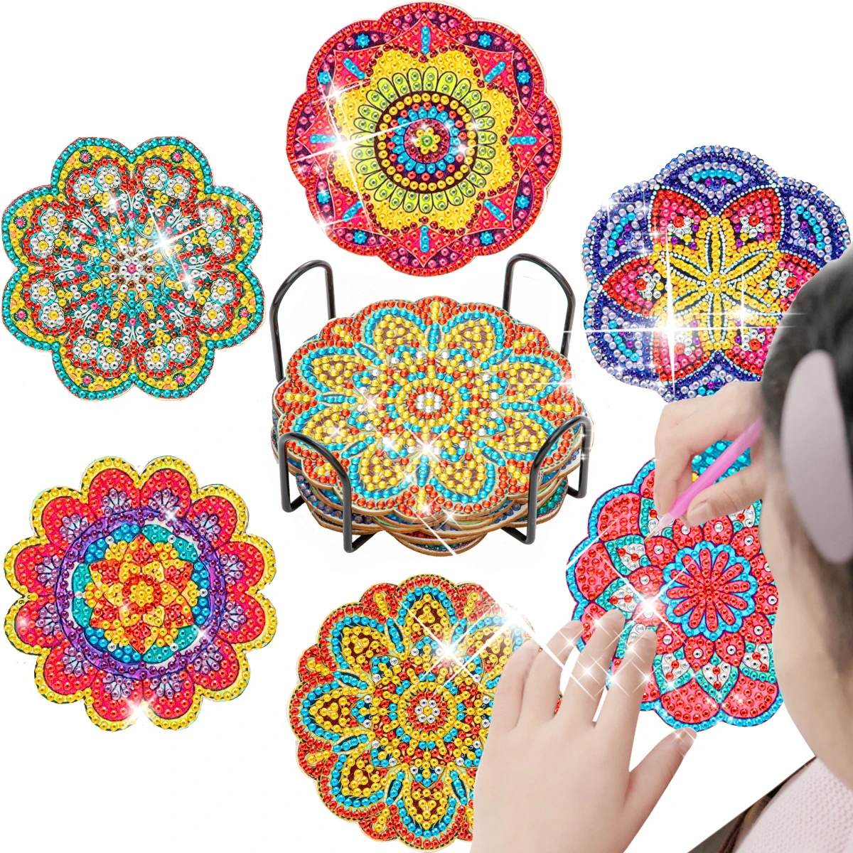 GATYZTORY 8pc/sets Diamond Painting Coasters Kits Ocean Drinks 5D DIY Coaster  Diamond Art Kits For Adults Kids Beginners - AliExpress