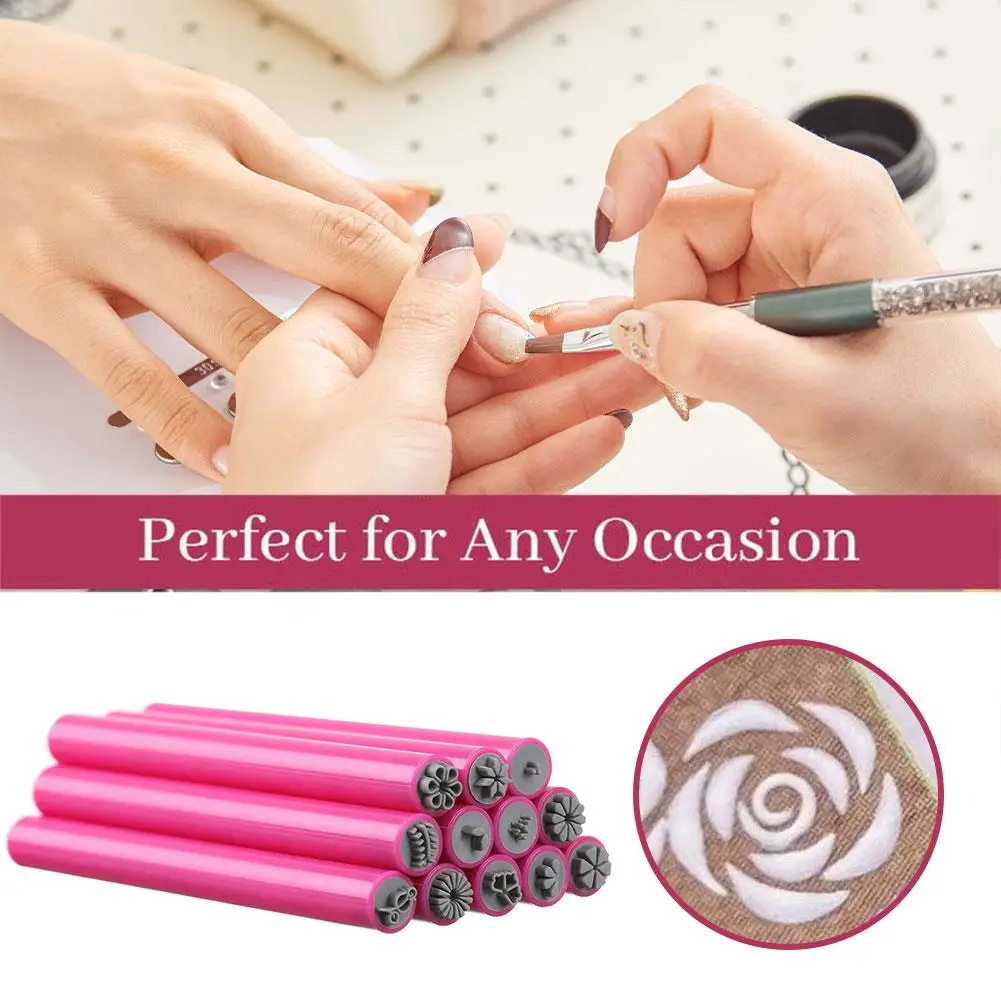 Nail Seal Plate Crystal-clear DIY Painting Silicone Nail Art Stamper Double Head Transparent Manicure Stamp Pen for Sa U6M9