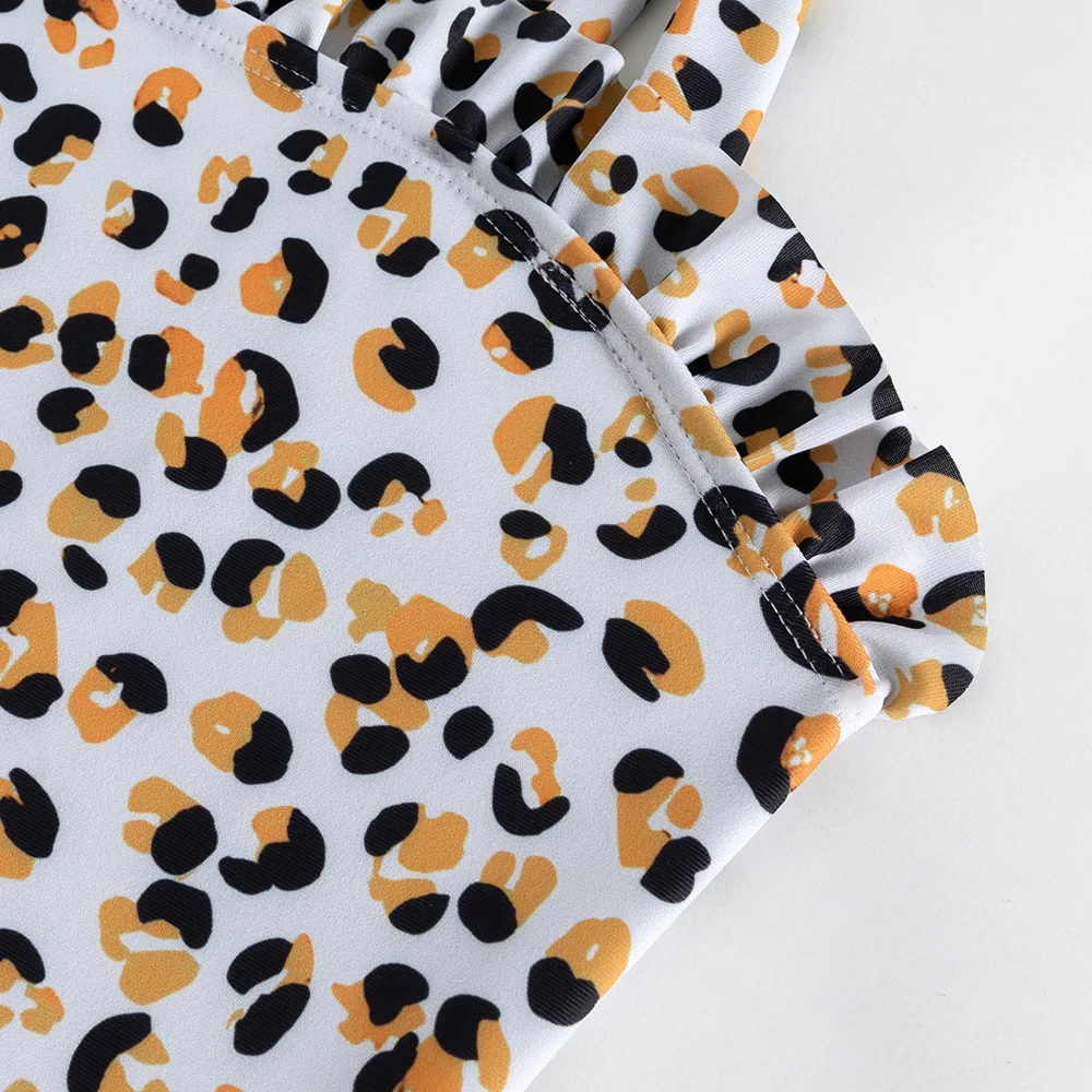 Fashion Print Leopard teen girls swimsuit 5-14Years kids Girls One-piece Swimwear Summer Beach wear Swimming outfit