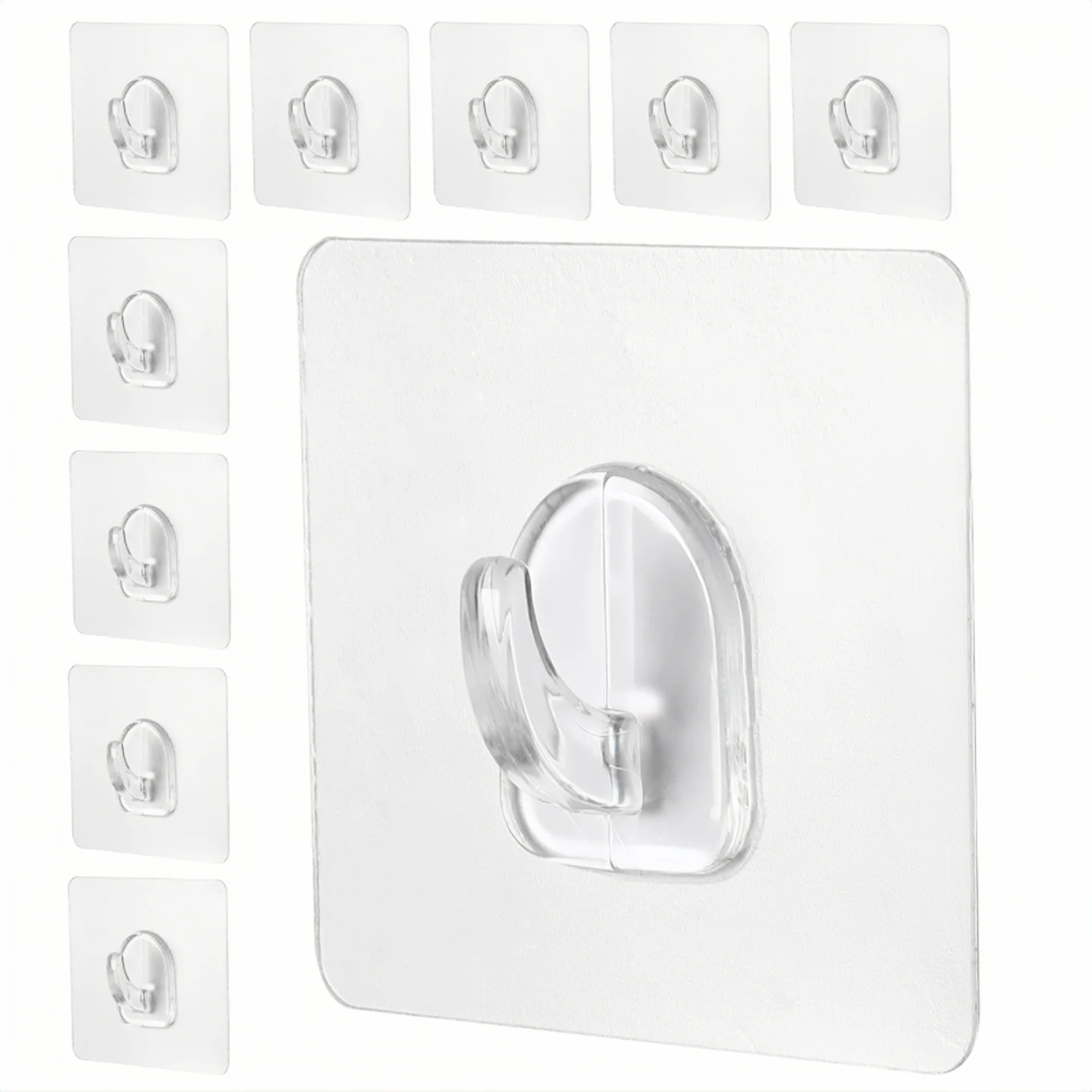 Description Picture 2 of itemSelf Adhesive Transparent Hooks Door Wall Mounted Hanger Hook Suction Heavy Load Rack Kitchen Bathroom Organizer Holder