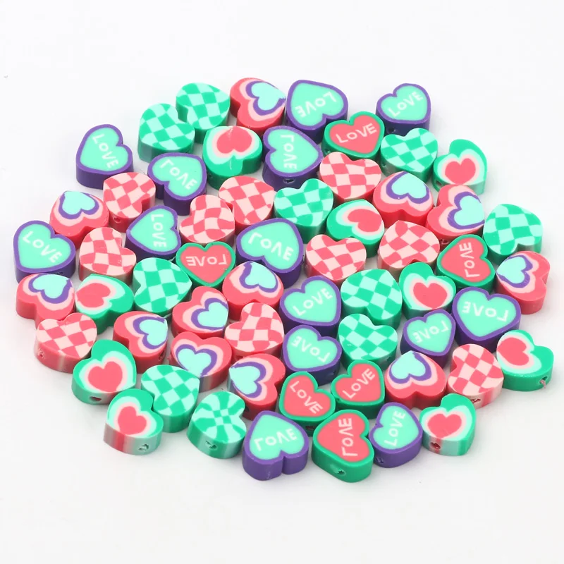 BaoQian 20/50/100pcs Melaleuca Love Heart Beads Polymer Clay Beads Clay  Spacer Beads For Jewelry Making Diy Handmade Accessories - AliExpress