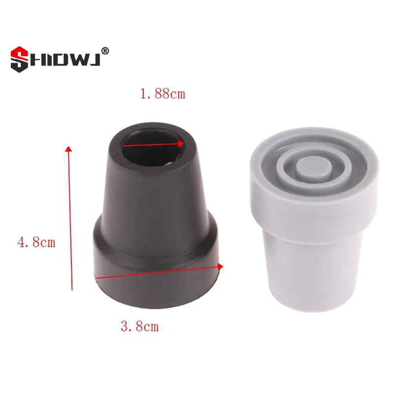 19mm 미끄럼 방지 고무 지팡이 팁 패드 내구성 TPR 미끄럼 방지 헤비 듀티 지팡이 교체용 워킹 스틱 지팡이 끝