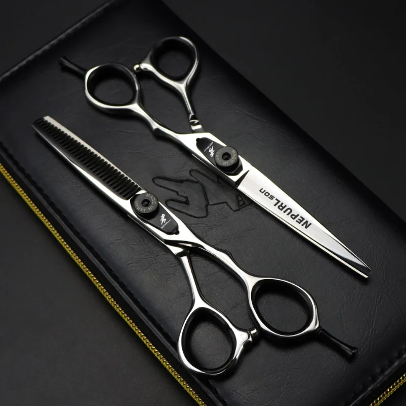 Nepurlson Professional Japan 440C 6.0 & 5.5 Inch Cutting Barber Thinning Hair Scissors Set Salon Hairdressing Scissors Shears original japan mikasa volleyball vst560 size 5 pu fabric professional competition student training pu soft touch volleyball