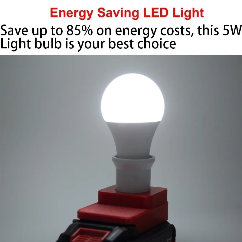 Description Picture 5 of item5W LED Work Light E27 Bulbs For Bauer 20V Battery Powered Portable Cordless Indoor And Outdoors Emergency Lamp