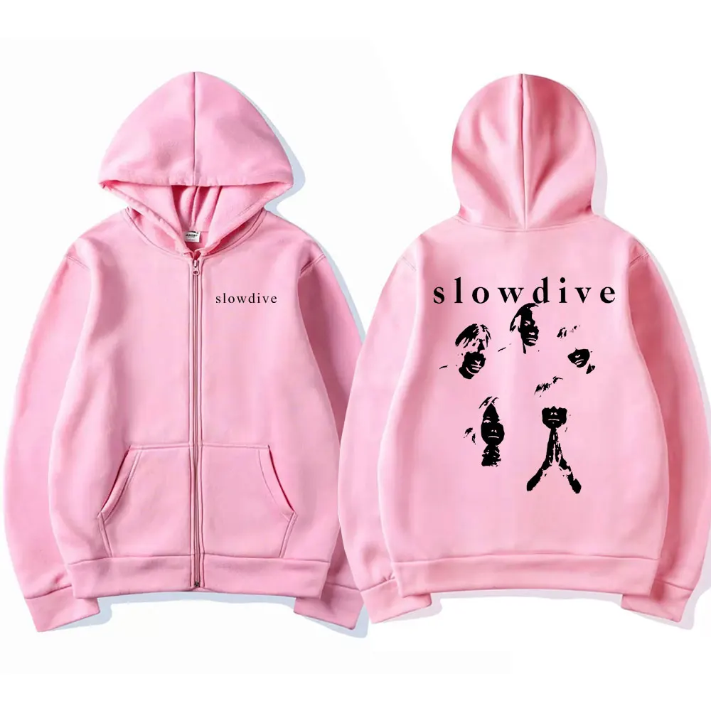 British Band Slowdive Print Zipper Hoodie Men Gothic
