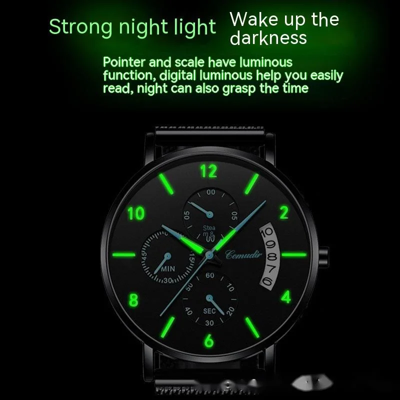 Men's Quartz Watch Ultra Thin Automatic Mechanical Style Waterproof_voghion.com