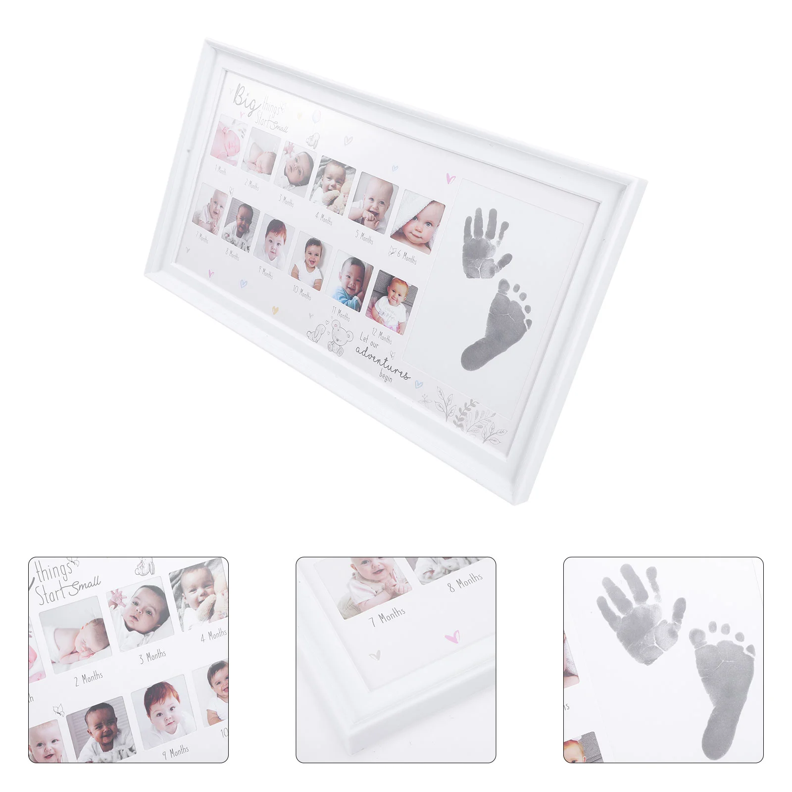 

Baby Growth Photo Frame Book Gift 12 Month Picture Wood Newborn Girl Essentials Frames