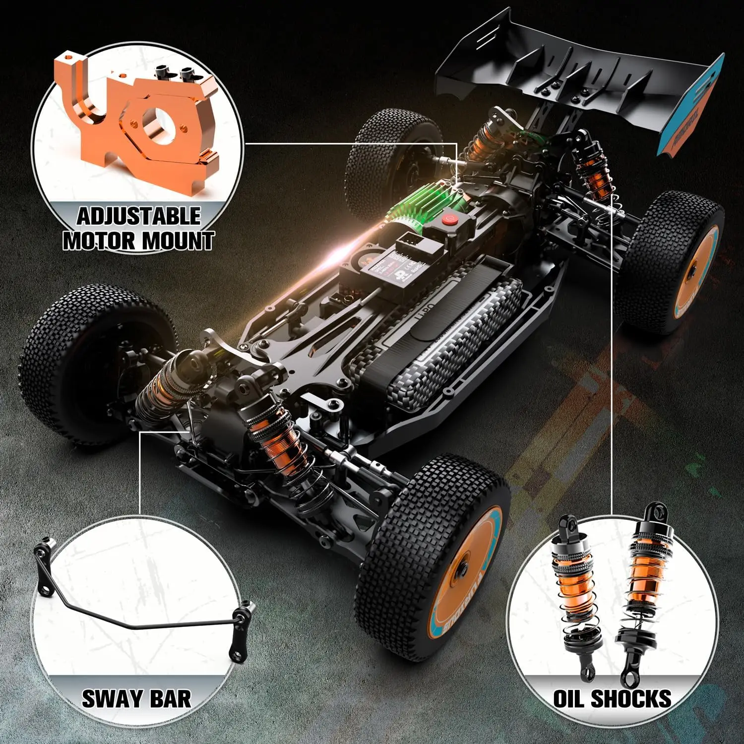 1:12 Fast Brushless RC Cars for Adults,Top Speed 100KM/H Remote Control Car with Independent ESC,3200KV Brushless Motor,3