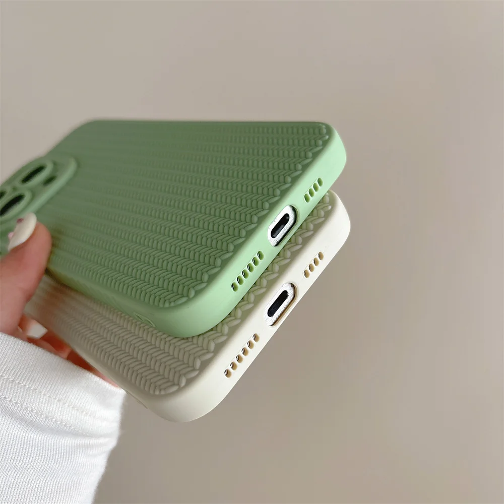 Skin Feel Woven Pattern Soft Rubber Silicone Phone Case