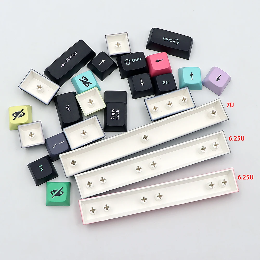 Chaves Drácula Keycaps Xda Dye-sub Tampão Chave para Dz60 Rk61 Gk64 68 75 84 980 104 Teclado Mecânico Gmk Iso Keycap 7u Barra de Espaço 135 - Imagem 3