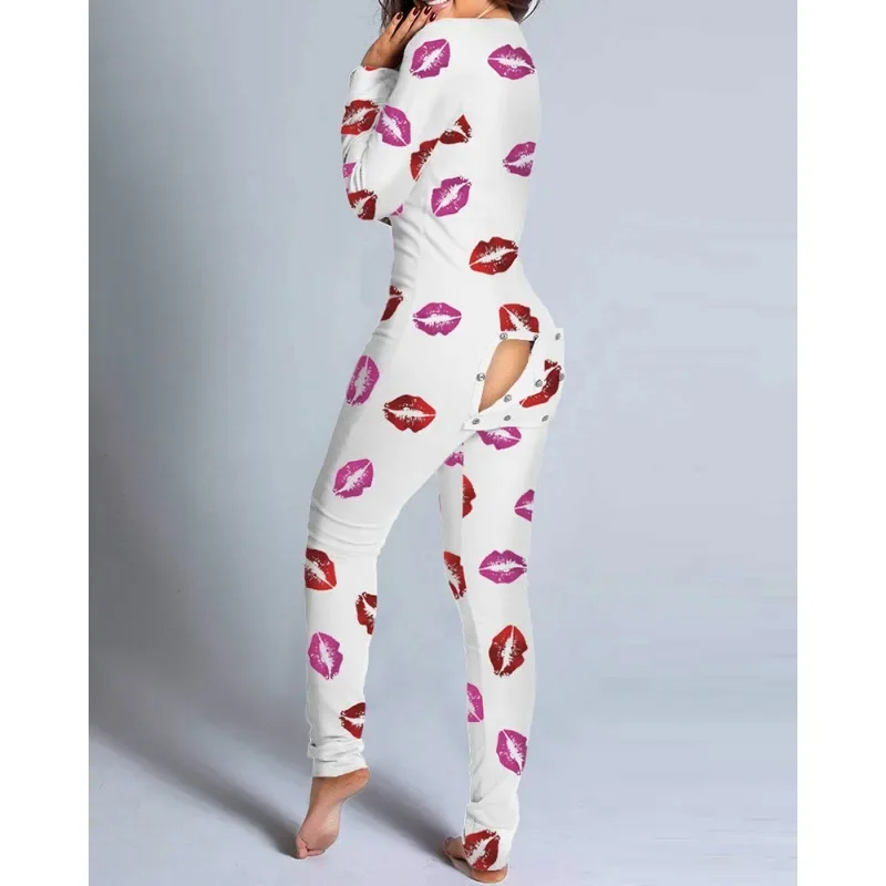Button Flip Adult Pajamas Printed Long-sleeved Loungewear One-piece Pajamas Onesies for Adults Anime Minion Onesie