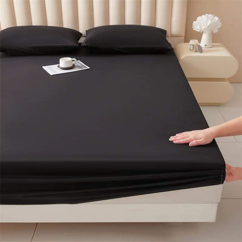 Elastic Fitted Sheet Waterproof Couple Double Bed Sheets Bed Linen Mattress Protector for Kids 90 160 135x200 Full king Washable 2