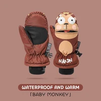Kids Winter Ski Gloves Cartoon Rabbit Warm Mittens Non-slip Waterproof Windproof Outdoor Sports Cycling Gloves For Boys Girls 1