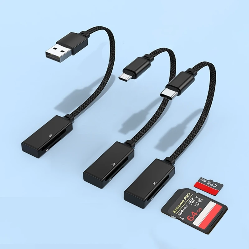 

USB Type C Micro USB Card Reader для подключения SDTF Камера памяти Адаптер для передачи фотографий для телефонов Настольные