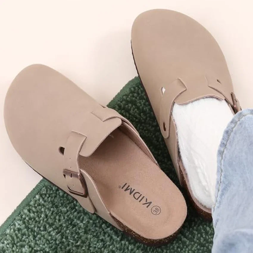 

Shevalues Fashion Clogs Slippers Women Suede Clogs-Mules Soft Cork Footbed House Slipper Slip-on Classic Outdoor Fashion Sandals