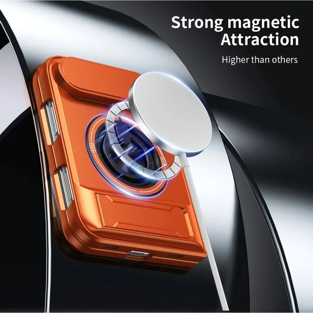 Magnetic Ring Holder Stand Phone Case with Dual-Layer Shockproof Protection & Lens Guard
