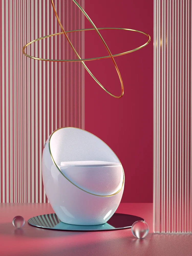 

Light Luxury Nordic Style Colorful Household Ultra-Rotating Siphon Toilet Deodorant Toilet One-Piece Sit Toilet Creative Toilet