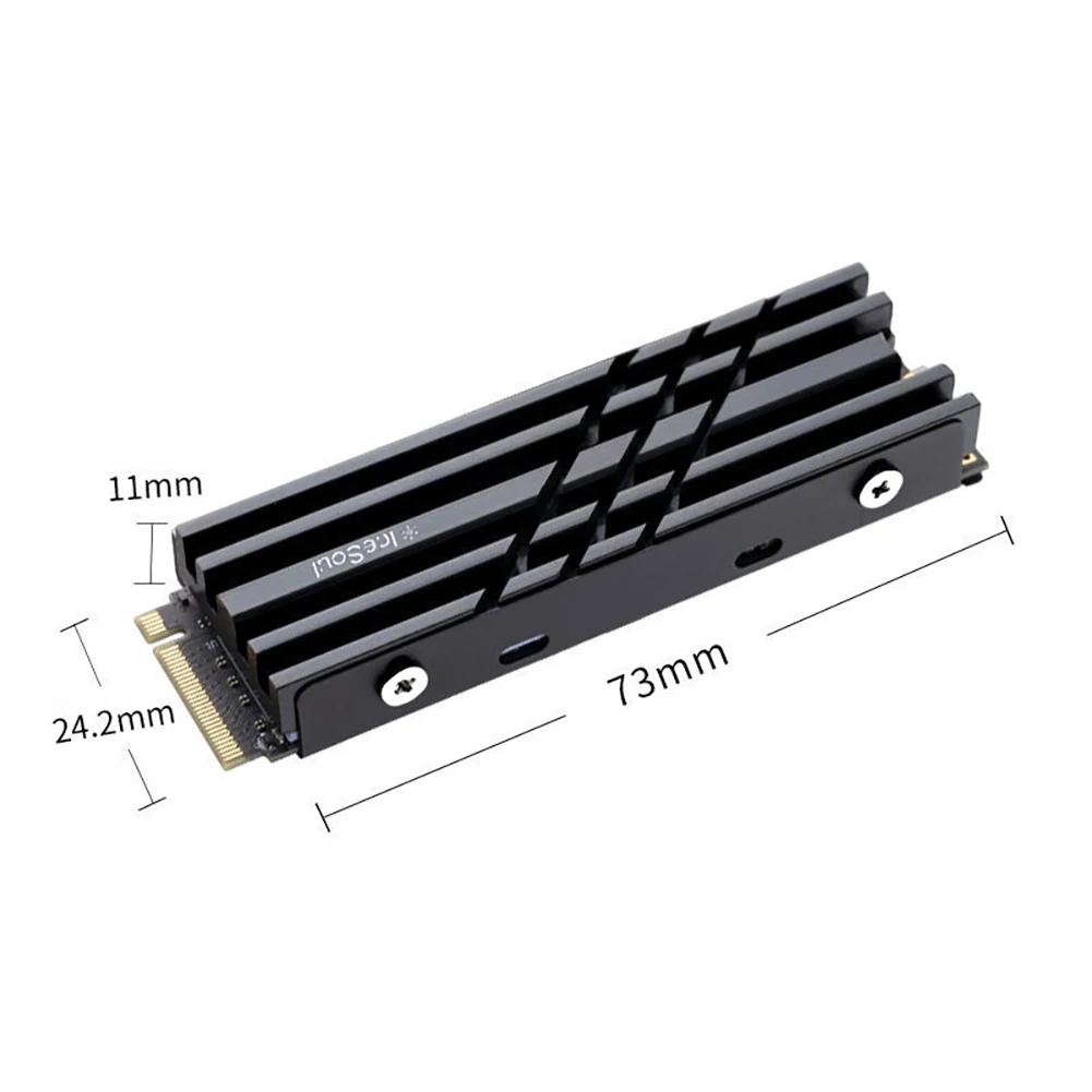 Radiateur Aluminium Pour SSD M.2 2242 - Dissipateur Thermique Avec Pâte Inclus, Noir
