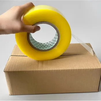 대형 롤 및 두꺼운 박스 씰링용 투명 노란색, 투명 흰색 테이프, 익스프레스 포장용, 48mm x 110m, 2 개