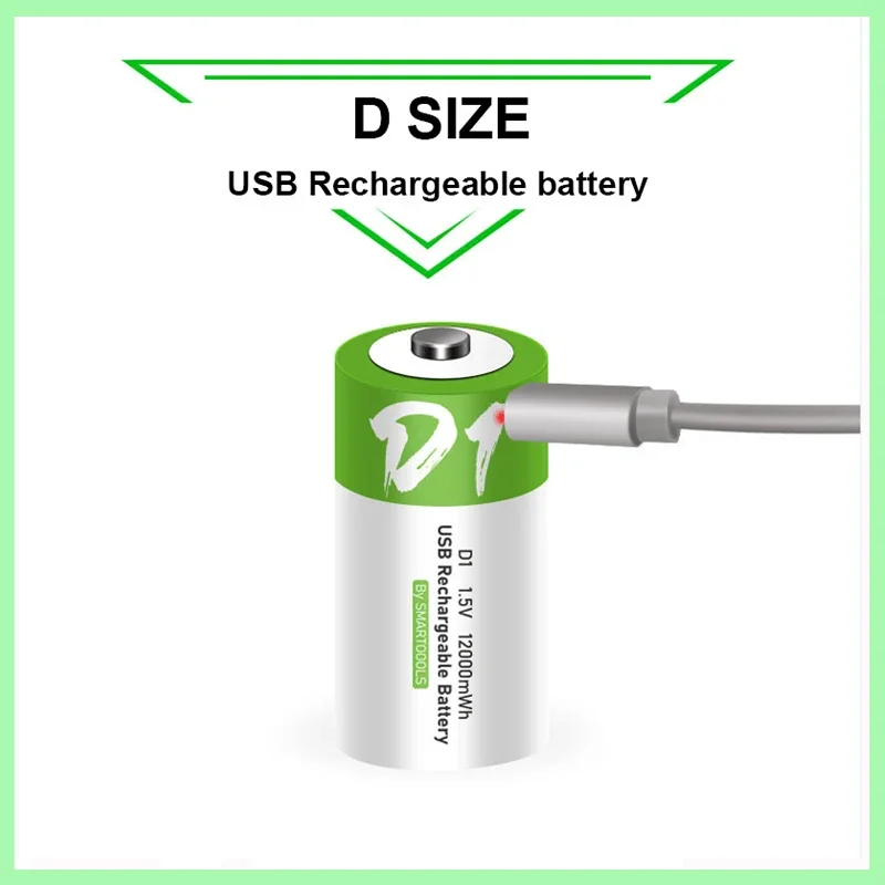 Bateria Recarregável Li-ion para Gás Natural Carregamento Usb Fogão a Gás Aquecedor de Água Doméstico Tamanho d 1.5v 12000mwh Lr20 - Image 2