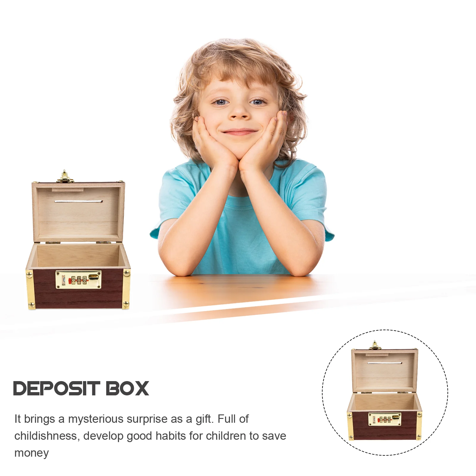 

Supvox Wooden Treasure Chest Vintage Decorative Box for Coins, Money, Jewelry and More