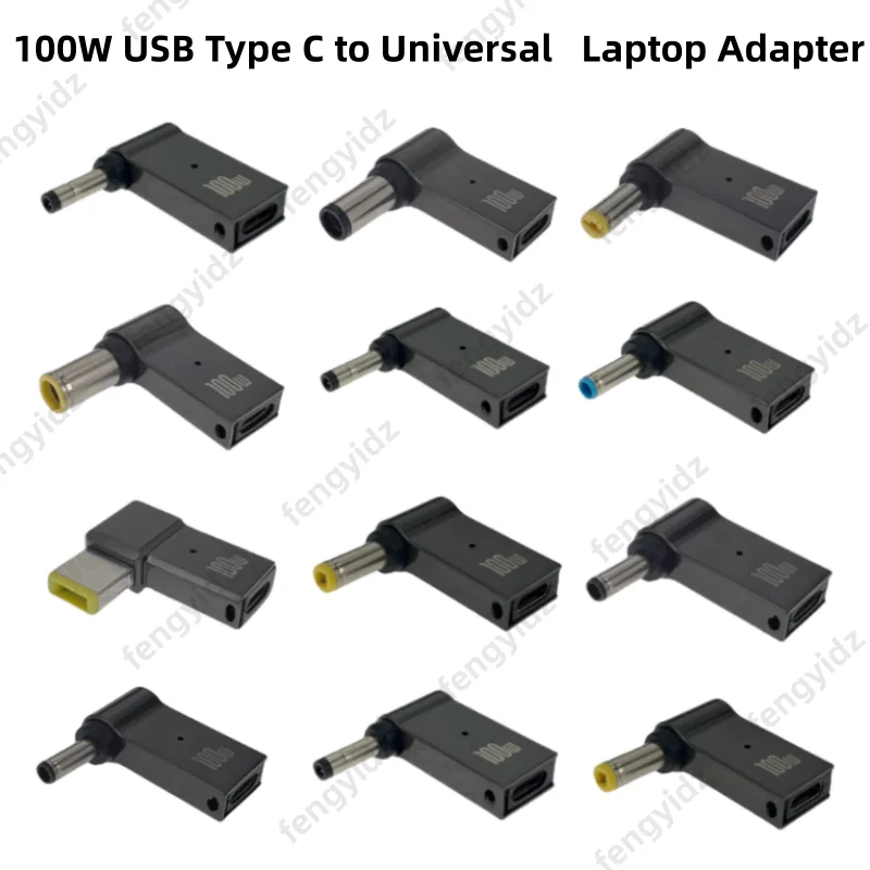 100W USB 타입 C 고속 충전 어댑터 플러그 커넥터 델 아수스 HP 에이서 레노버용 범용 USB C 노트북 충전기 컨버터