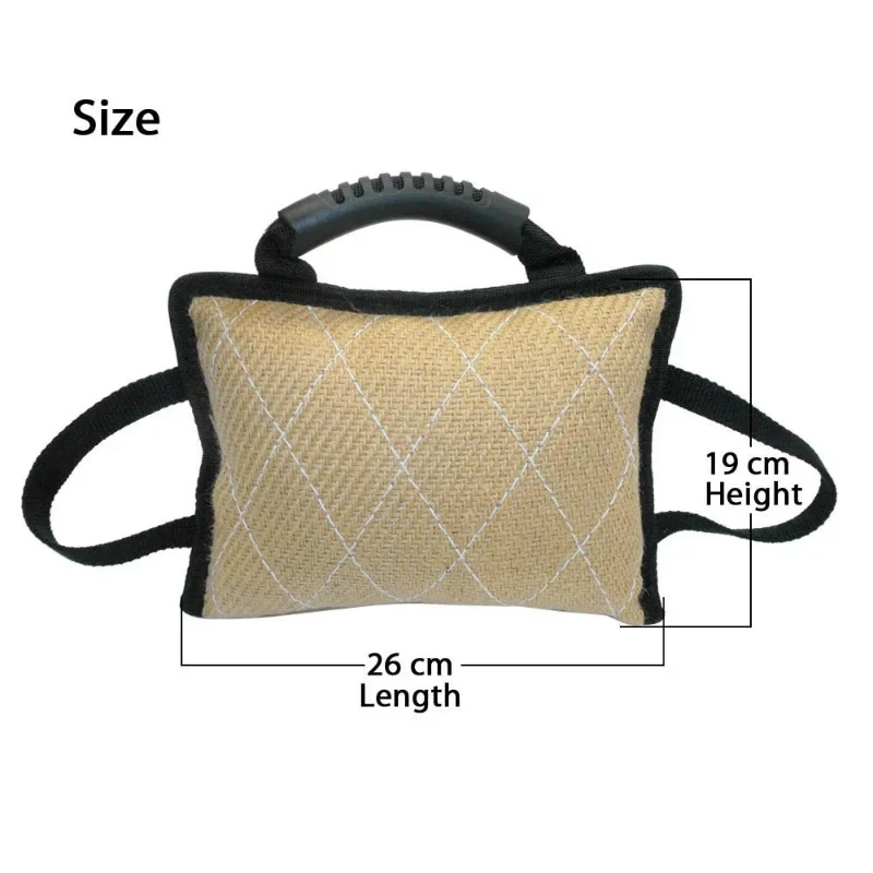 Durable Dog Training Bite Tug Pillow Sleeve with 2 Rope Handle for Training Malinois German Shepherd Rottweiler Pet Chewing Toy