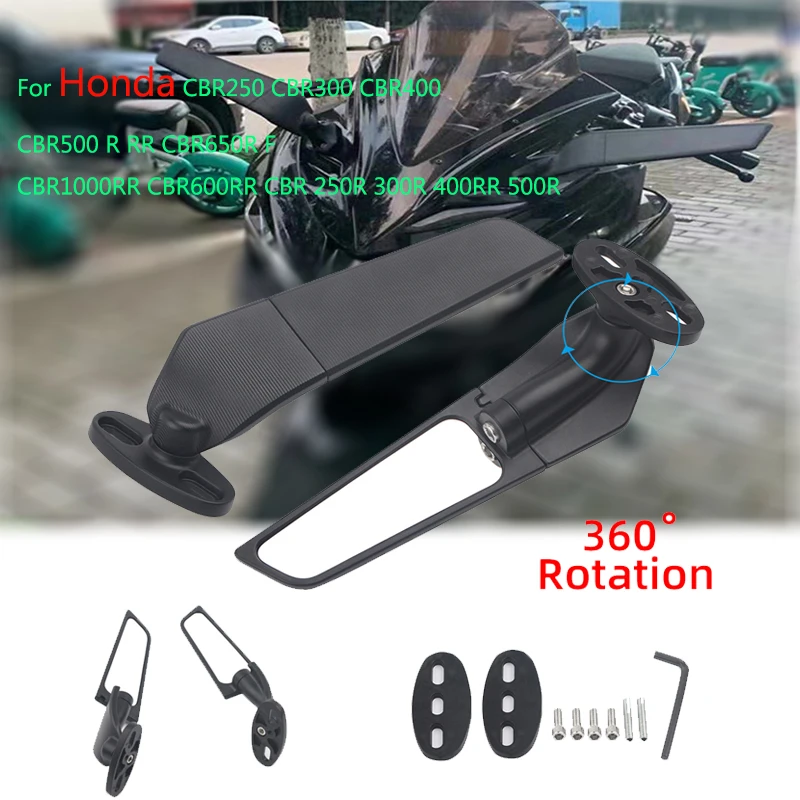 

Rearview Mirror For Honda CBR250 CBR300 CBR400 CBR500 R RR CBR650F CBR1000RR CBR600RR Side Mirrors CBR Retrovisores Moto Ayna