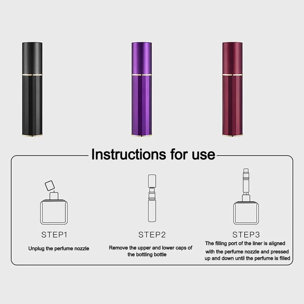 Fashion 5ml Perfume Bottle Refillable Leak-proof Spray Bottle Bottom Filling Perfume Atomizer Bottle Travel