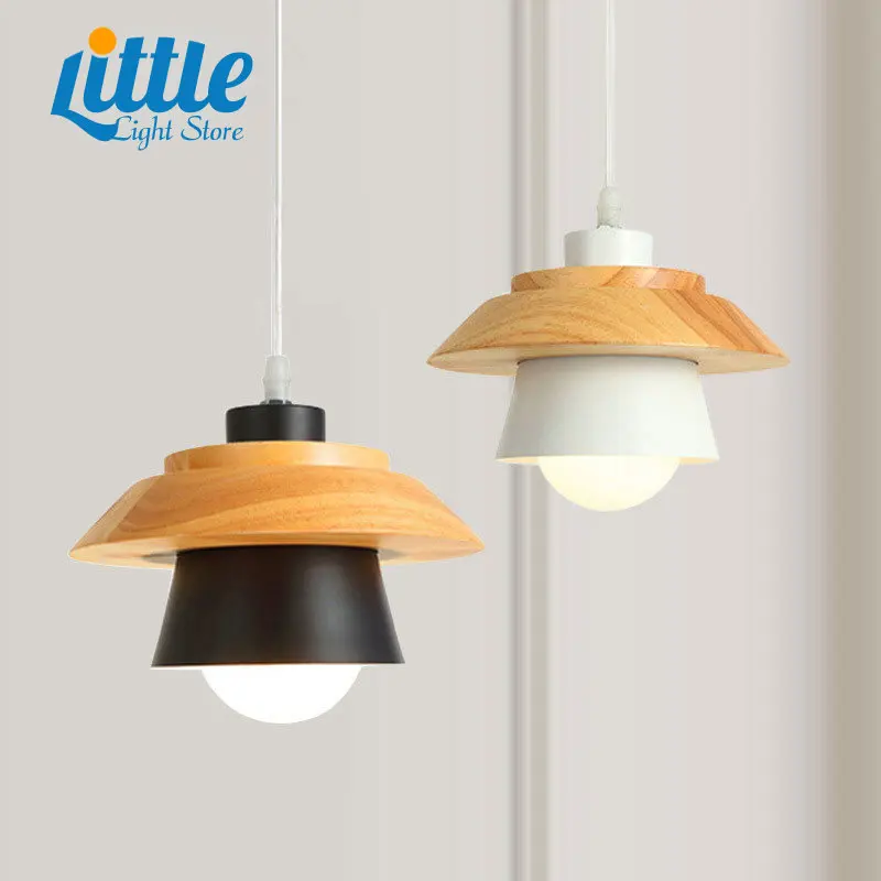

Nordic Simple Chandelier E27 Chandelier Modern Minimalist LED Home Decoration Iron Wood Home Lighting Decoration Chandelier