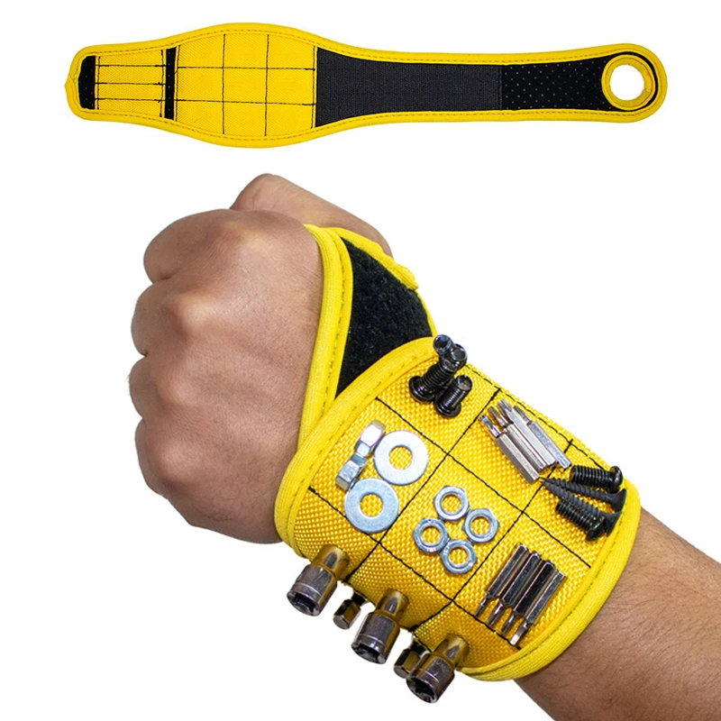 Magnetic Wristband Repair Tool Bag for Holding Screws Nails Drilling Bits Wrist Tool Holder Storage Tool Bag