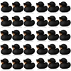  6/12/24 Pcs Mini Rubber Ducks Black with Sunglasses,  Tiny Duck Rubber Duck in Bulk for Car Dashboard Decorations Party Favors 1
