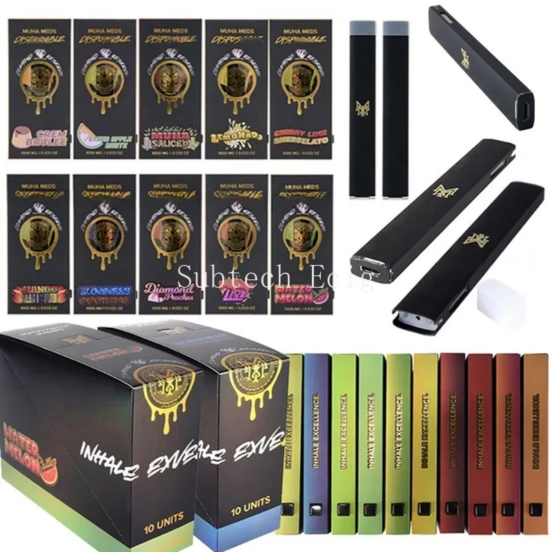 10 stücke Muha Meds Vape Pens leere Patronen 1,0 ml 280mah wiederauf ladbare Pod-Gerät mit Geschenk box Vapor izer Pen Stick für dickes Öl_S18b28807d82d43f9bcd5e1d0ffe4a52eS