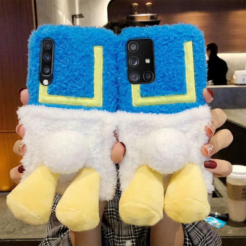Funda De Pato Peludo Para Samsung Galaxy A10 A20 A40 A50 A70 A90 A41 A51 A71 A20S A30S A21S S21 S22 S23 Ultra S20Fe S21Fe