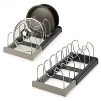 Kitchen Cabinet Organizers for Pots and Pans Expandable Stainless Steel Storage Rack Cutting Board Drying Cookware Shelf Gifts 1