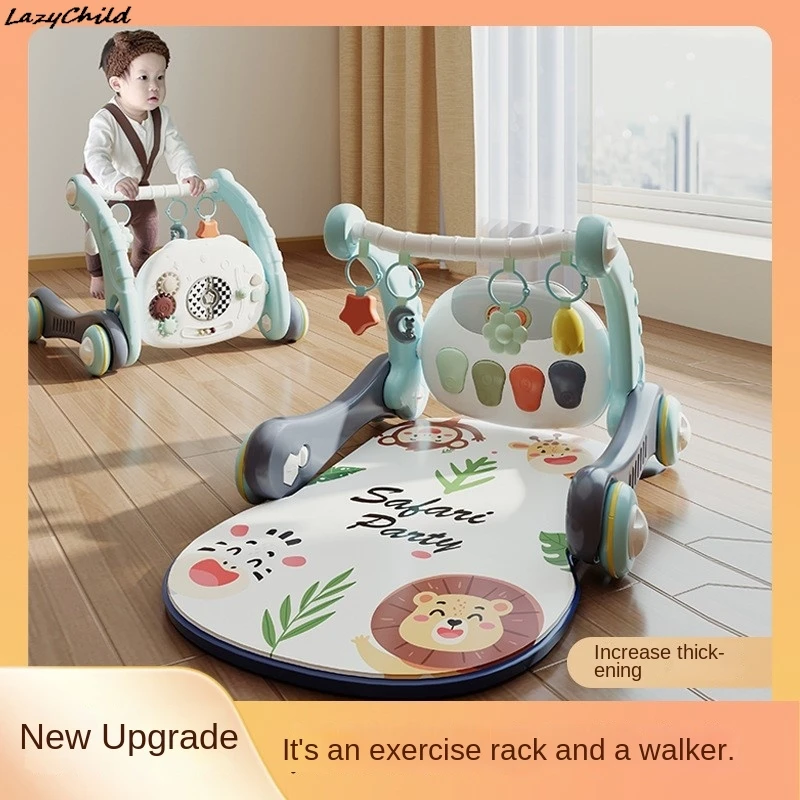 Lazychild Baby Fitness Stand Toy Foot Qin Learning Walk 0-2 Year Old Baby Multi Functional Handcart Music Fitness Stand