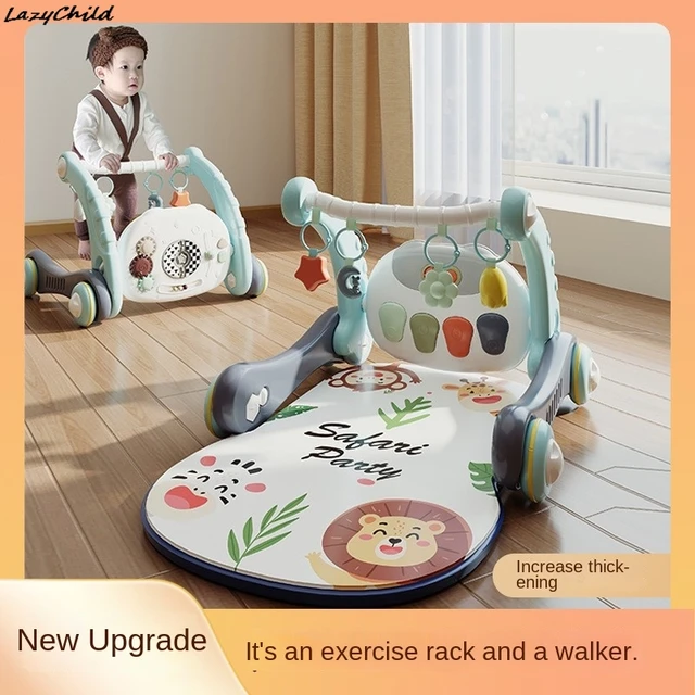 Lazychild Baby Fitness Stand Toy Foot Qin Learning Walk 0-2 Year Old Baby Multi Functional Handcart Music Fitness Stand 1