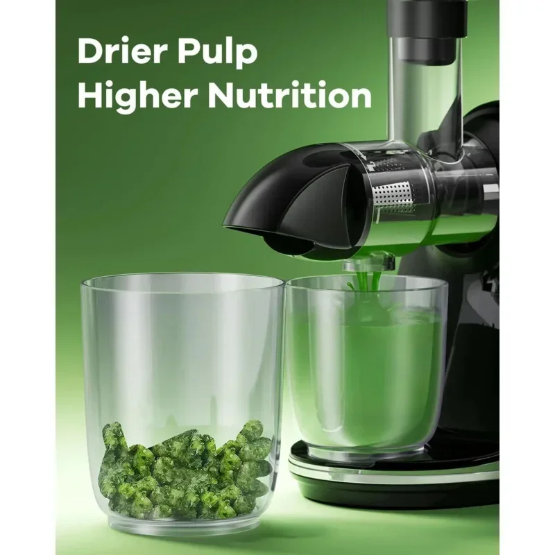 QWJoyBear Cold Press Juicer Machine: Easy to Clean Slow Masticating Juicer Extractor for Veggies and Fruits,92% Juice Yield High 4