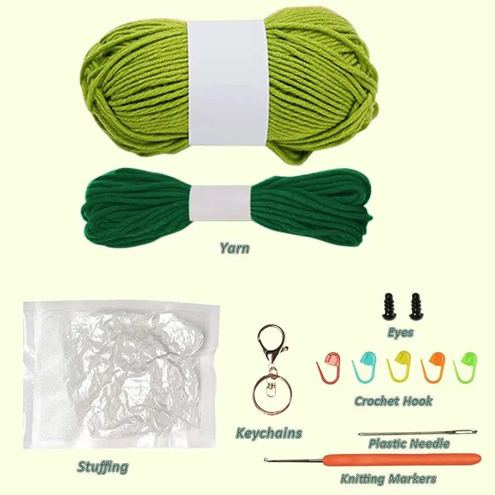 Handmade Doll Crochet Material Kit Cartoon Dinosaur With Crochet Hook Marker Buckle Wonderful Gifts For Lovers Beginners